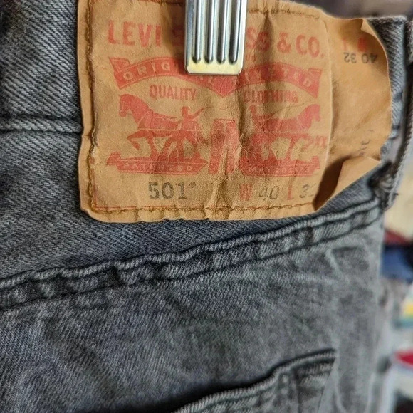 Levi's 501 Black Jeans - 40 x 32 - Picture 3 of 5